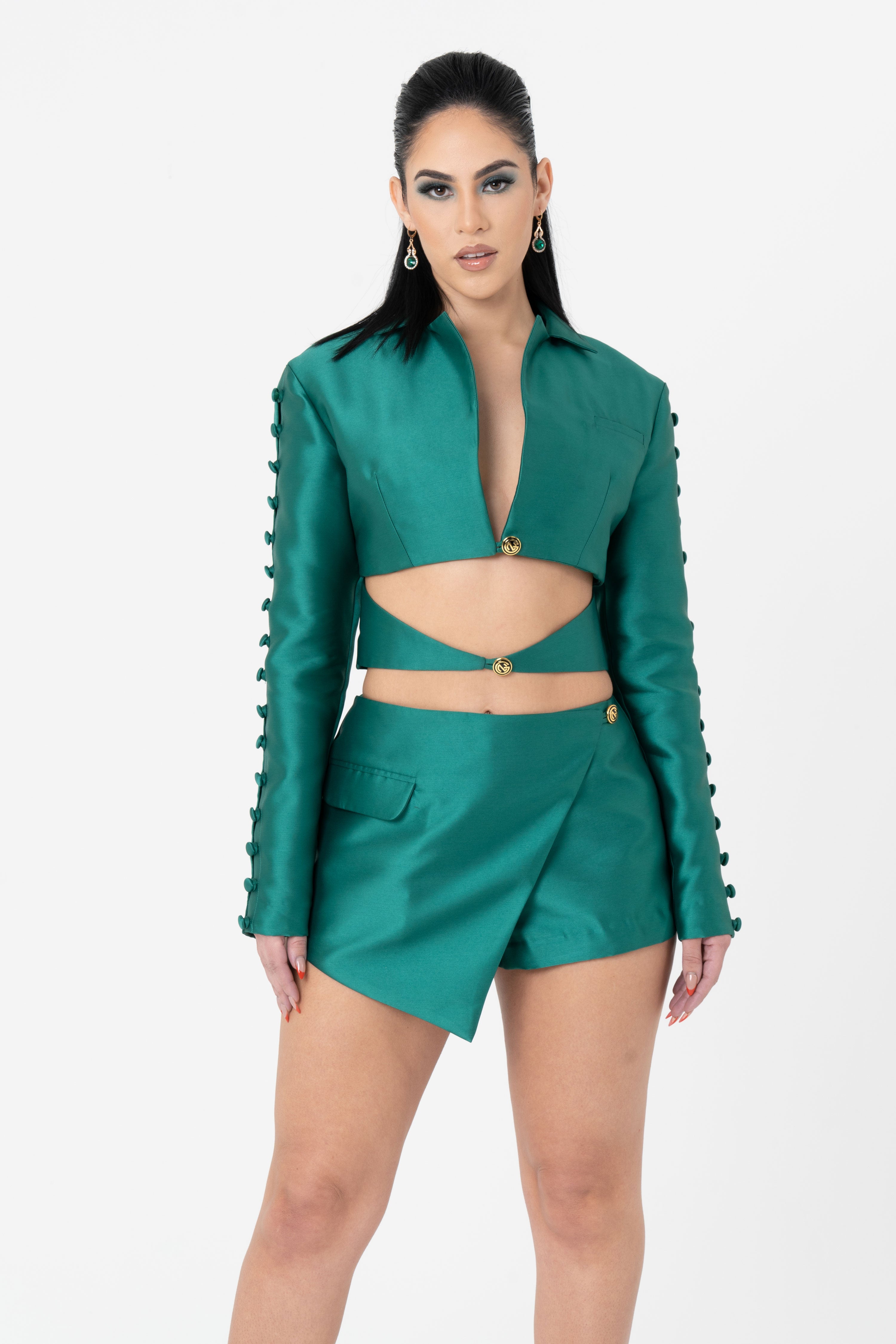 Button Cropped Jacket